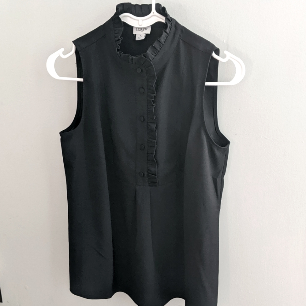 Jcrew ruffle neck blouse size 2